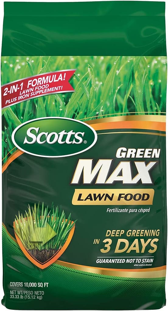 Scotts Green Max Lawn Food - Lawn Fertilizer Plus Iron Supplement Builds Thick